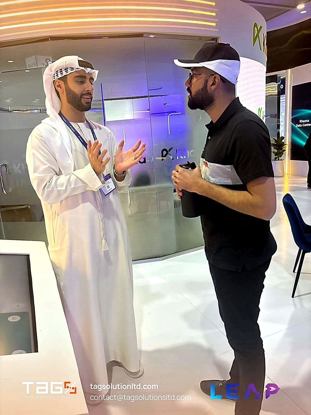 In conversation with a delegate at LEAP, Riyadh