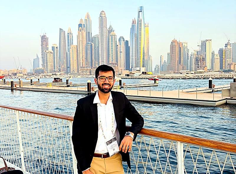 Gohar Naveed at a waterfront venue in Dubai between sessions